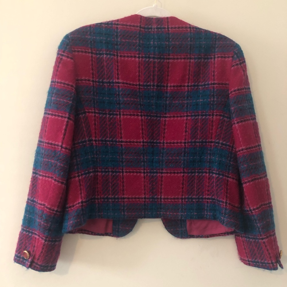 Pendleton Wool Plaid Jacket, Pink/Blue, Euc - image 2